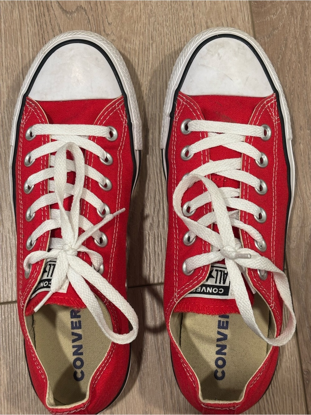 Converse Women’s Red Canvas Low Top Sneakers